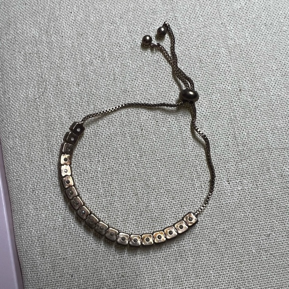 Rose Gold Adjustable Rhinestone Bracelet - Picture 3 of 5